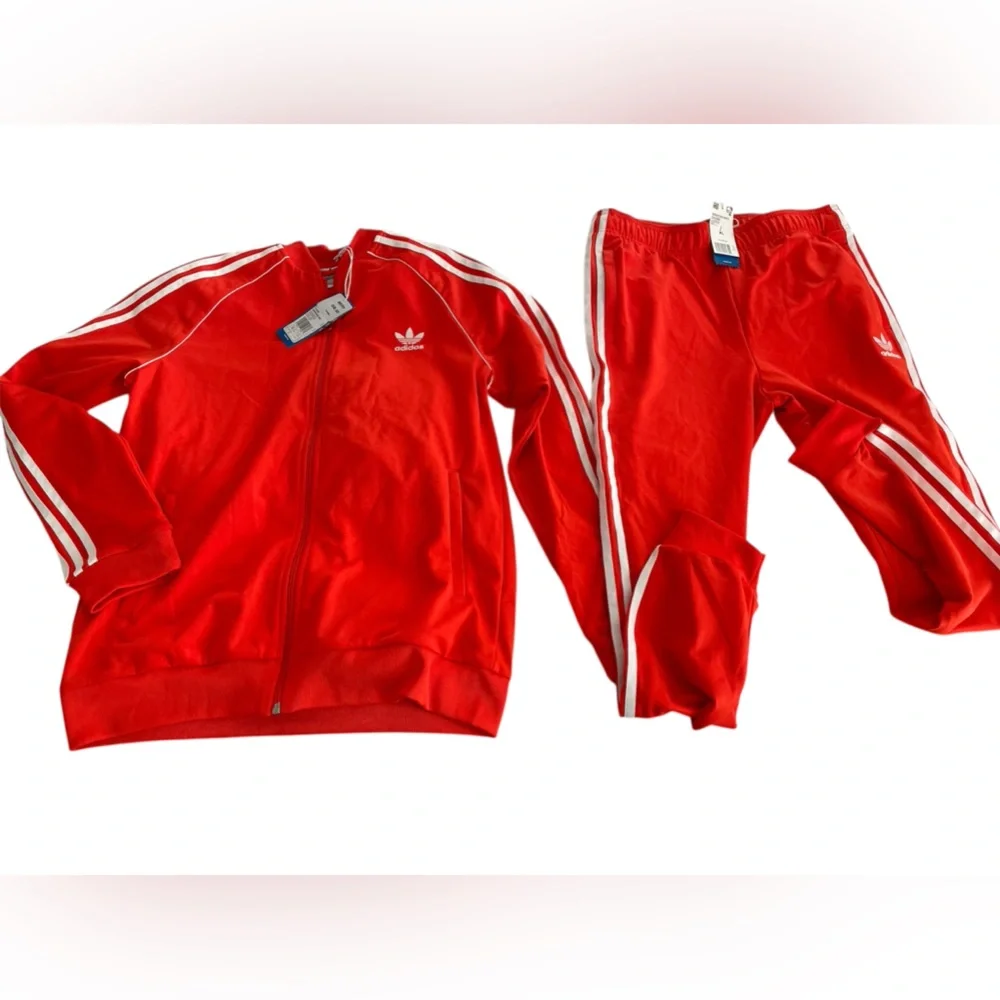 adidas Originals Kids Bright Orange Three-Stripe Track Jacket & Pants